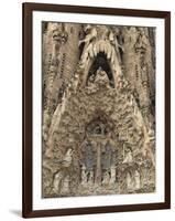 Carvings on Facade of Sagrada Familia Temple, UNESCO World Heritage Site, Barcelona, Spain-Rolf Richardson-Framed Photographic Print