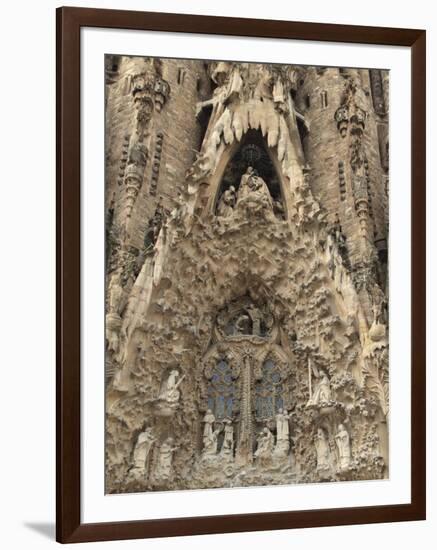 Carvings on Facade of Sagrada Familia Temple, UNESCO World Heritage Site, Barcelona, Spain-Rolf Richardson-Framed Photographic Print