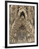 Carvings on Facade of Sagrada Familia Temple, UNESCO World Heritage Site, Barcelona, Spain-Rolf Richardson-Framed Photographic Print