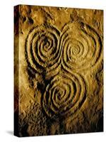 Carvings on Stone, New Grange (Newgrange) Site, County Meath, Leinster, Eire (Ireland)-Bruno Barbier-Stretched Canvas