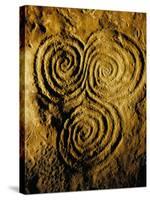 Carvings on Stone, New Grange (Newgrange) Site, County Meath, Leinster, Eire (Ireland)-Bruno Barbier-Stretched Canvas