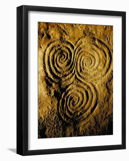 Carvings on Stone, New Grange (Newgrange) Site, County Meath, Leinster, Eire (Ireland)-Bruno Barbier-Framed Photographic Print