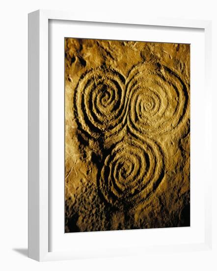 Carvings on Stone, New Grange (Newgrange) Site, County Meath, Leinster, Eire (Ireland)-Bruno Barbier-Framed Photographic Print