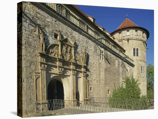 Carvings over the Entrance to Castle Hohentubingen at Tubingen in Baden Wurttemberg, Germany-Hans Peter Merten-Stretched Canvas