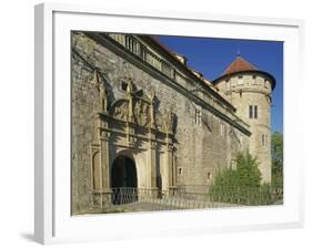 Carvings over the Entrance to Castle Hohentubingen at Tubingen in Baden Wurttemberg, Germany-Hans Peter Merten-Framed Photographic Print