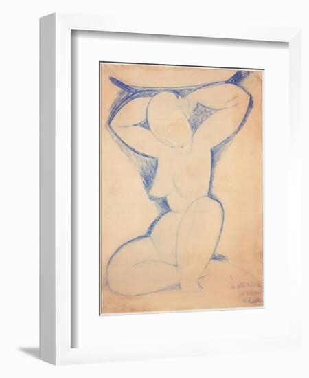 Caryatid, 1913-14-Amedeo Modigliani-Framed Giclee Print