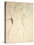 Caryatid, C.1913-14 (Pen and Ink on Paper)-Amedeo Modigliani-Stretched Canvas