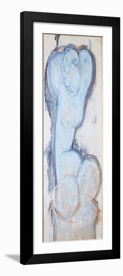 Caryatid, C.1914 (Gouache on Paper, Laid on Canvas and Panel)-Amedeo Modigliani-Framed Premium Giclee Print