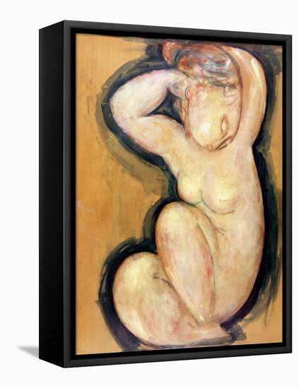 Caryatid, circa 1913-14-Amedeo Modigliani-Framed Stretched Canvas