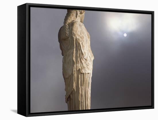 Caryatid from the Classical Era Adjacent to the Parthenon at the Acropolis, Athens, Greece-Nancy Noble Gardner-Framed Stretched Canvas