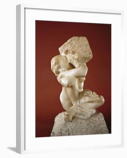 Caryatid with a Stone, 1881-82-Auguste Rodin-Framed Giclee Print