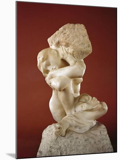 Caryatid with a Stone, 1881-82-Auguste Rodin-Mounted Giclee Print