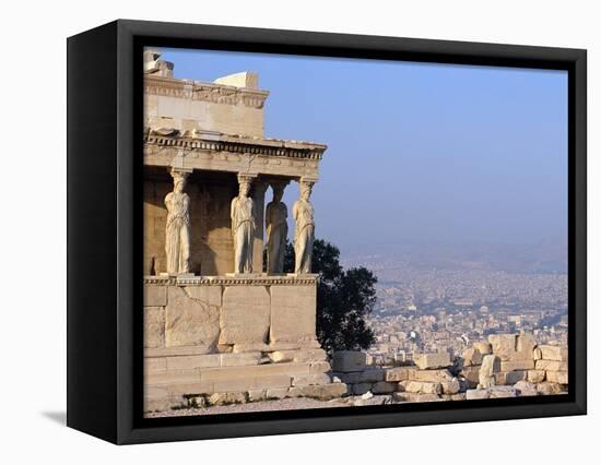 Carytids of Acropolis Overlooking Athens-Ron Watts-Framed Stretched Canvas