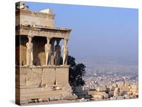 Carytids of Acropolis Overlooking Athens-Ron Watts-Stretched Canvas