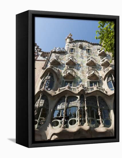 Casa Batllo by Antoni Gaudi, UNESCO World Heritage Site, Passeig De Gracia, Barcelona, Spain, Europ-Sergio Pitamitz-Framed Stretched Canvas