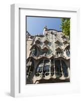 Casa Batllo by Antoni Gaudi, UNESCO World Heritage Site, Passeig De Gracia, Barcelona, Spain, Europ-Sergio Pitamitz-Framed Photographic Print