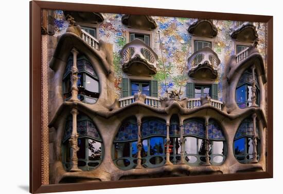 Casa Batllo Gaudi, Barcelona, Spain-George Oze-Framed Photographic Print