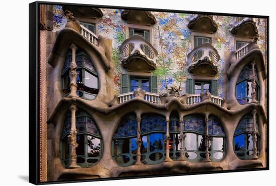 Casa Batllo Gaudi, Barcelona, Spain-George Oze-Framed Stretched Canvas