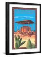 Casa Grande Ruins National Monument - Arizona-Lantern Press-Framed Art Print