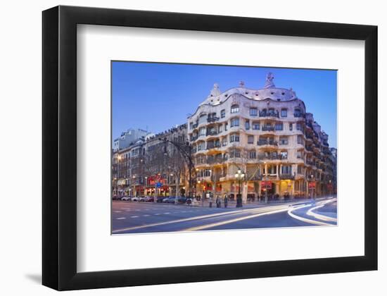 Casa Mila La Pedrera at Passeig de Gracia, Barcelona, Catalonia, Spain-null-Framed Art Print