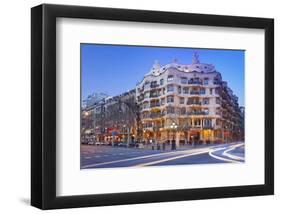 Casa Mila La Pedrera at Passeig de Gracia, Barcelona, Catalonia, Spain-null-Framed Art Print