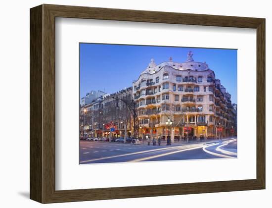 Casa Mila La Pedrera at Passeig de Gracia, Barcelona, Catalonia, Spain-null-Framed Art Print