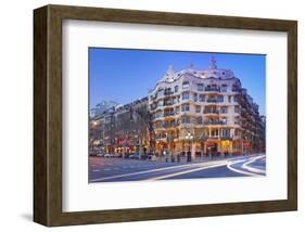 Casa Mila La Pedrera at Passeig de Gracia, Barcelona, Catalonia, Spain-null-Framed Art Print