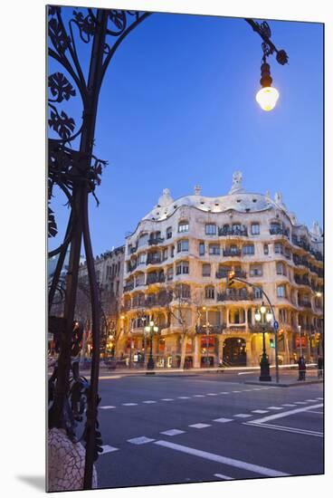 Casa Mila La Pedrera at Passeig de Gracia, Barcelona, Catalonia, Spain-null-Mounted Art Print