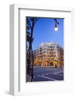 Casa Mila La Pedrera at Passeig de Gracia, Barcelona, Catalonia, Spain-null-Framed Art Print