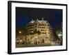 Casa Mila (La Pedrera), by Antoni Gaudi at Dusk, Passeig De Gracia, Barcelona, Catalonia, Spain, Eu-Sergio Pitamitz-Framed Photographic Print