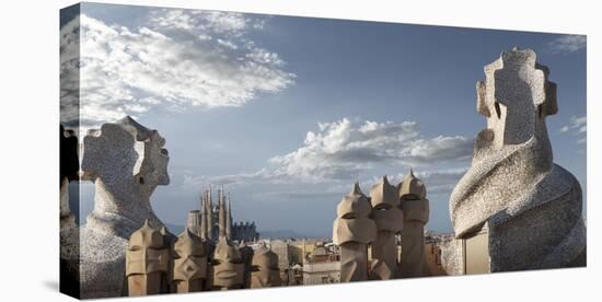 Casa Mila, UNESCO World Heritage Site, Barcelona, Catalonia, Spain, Europe-Angelo Cavalli-Stretched Canvas