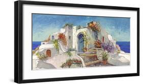 Casa nelle Cicladi-Luigi Florio-Framed Art Print