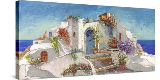 Casa nelle Cicladi-Luigi Florio-Stretched Canvas