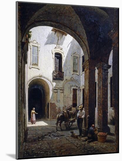 Casa Villa Courtyard, in Ospizi Civici Street, Parma-Candido Lopez-Mounted Giclee Print