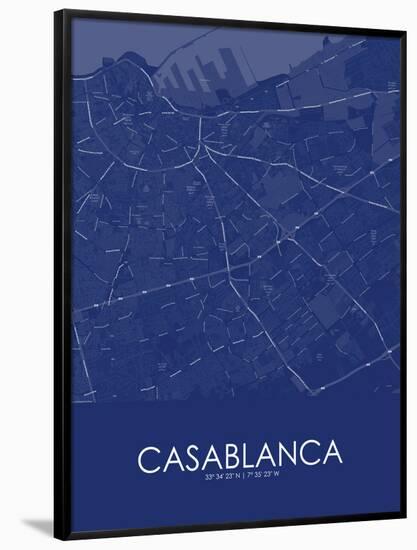 Casablanca, Morocco Blue Map-null-Framed Poster