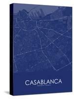 Casablanca, Morocco Blue Map-null-Stretched Canvas