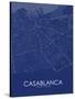 Casablanca, Morocco Blue Map-null-Stretched Canvas