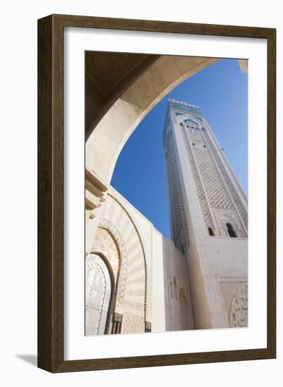 Casablanca, Morocco Exterior, Famous Hassan II Mosque-Bill Bachmann-Framed Photographic Print