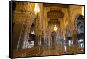 Casablanca, Morocco Interior Famous Hassan II Mosque-Bill Bachmann-Framed Stretched Canvas