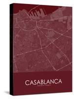 Casablanca, Morocco Red Map-null-Stretched Canvas