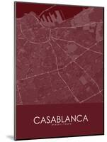 Casablanca, Morocco Red Map-null-Mounted Poster