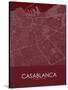 Casablanca, Morocco Red Map-null-Stretched Canvas