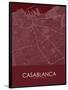 Casablanca, Morocco Red Map-null-Framed Poster