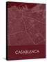 Casablanca, Morocco Red Map-null-Stretched Canvas