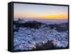 Casares at Sunset, Casares, Malaga Province, Andalusia, Spain-Doug Pearson-Framed Stretched Canvas