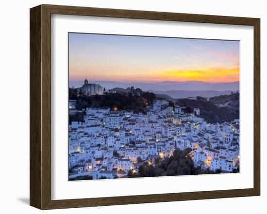Casares at Sunset, Casares, Malaga Province, Andalusia, Spain-Doug Pearson-Framed Photographic Print