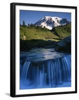 Cascade below Mt. Rainier, Mt. Rainier National Park, Washington, USA-Charles Gurche-Framed Premium Photographic Print