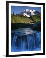 Cascade below Mt. Rainier, Mt. Rainier National Park, Washington, USA-Charles Gurche-Framed Photographic Print