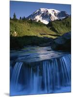 Cascade below Mt. Rainier, Mt. Rainier National Park, Washington, USA-Charles Gurche-Mounted Photographic Print