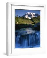 Cascade below Mt. Rainier, Mt. Rainier National Park, Washington, USA-Charles Gurche-Framed Photographic Print